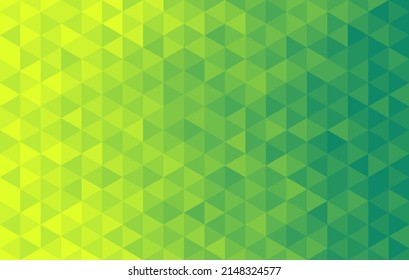 Triangle shape background pattern green gradient yellow. Abstract background design. Vector illustration.