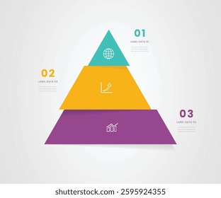 Triangle shape business infograph steps and levels
