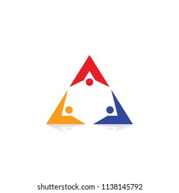 triangle shape circle abstract connect logo