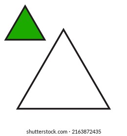 Triangle shape coloring page illustration. Coloring book shape theme. Triangle shape isolated on white background. eps10 vector illustration.