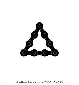 Triangle Shape created from Chain Silhouette for Motorcycle, Bike or Bicycle, Machinery, can use for Art Illustration, Logo Type, Pictogram, Website or Graphic Design Element. Vector Illustration