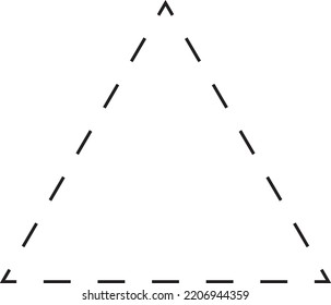 Triangle shape dashed icon vector symbol for creative graphic design ui element in a pictogram illustration