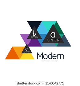 Triangle shape design abstract business logo icon design. Company logotype branding emblem idea. Vector illustration