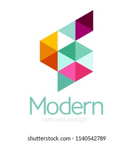 Diseño de formas triangulares diseño de iconos abstractos del logotipo de negocios. Idea del emblema de marca de logotipo de empresa. Ilustración del vector