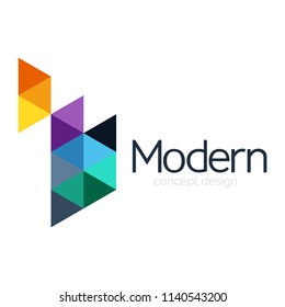 Diseño de formas triangulares diseño de iconos abstractos del logotipo de negocios. Idea del emblema de marca de logotipo de empresa. Ilustración del vector