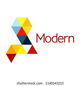 Triangle shape design abstract business logo icon design. Company logotype branding emblem idea. Vector illustration
