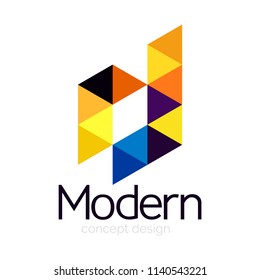 Diseño de formas triangulares diseño de iconos abstractos del logotipo de negocios. Idea del emblema de marca de logotipo de empresa. Ilustración del vector