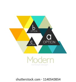Triangle shape design abstract business logo icon design. Company logotype branding emblem idea. Vector illustration