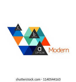 Triangle shape design abstract business logo icon design. Company logotype branding emblem idea. Vector illustration