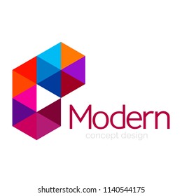 Triangle shape design abstract business logo icon design. Company logotype branding emblem idea. Vector illustration