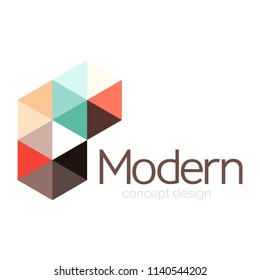 Triangle shape design abstract business logo icon design. Company logotype branding emblem idea. Vector illustration