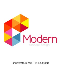 Triangle shape design abstract business logo icon design. Company logotype branding emblem idea. Vector illustration