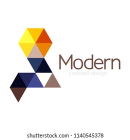 Diseño de formas triangulares diseño de iconos abstractos del logotipo de negocios. Idea del emblema de marca de logotipo de empresa. Ilustración del vector