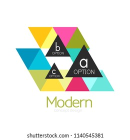 Diseño de formas triangulares diseño de iconos abstractos del logotipo de negocios. Idea del emblema de marca de logotipo de empresa. Ilustración del vector