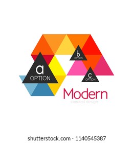 Diseño de formas triangulares diseño de iconos abstractos del logotipo de negocios. Idea del emblema de marca de logotipo de empresa. Ilustración del vector