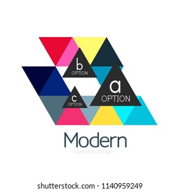 Triangle shape design abstract business logo icon design. Company logotype branding emblem idea. Vector illustration