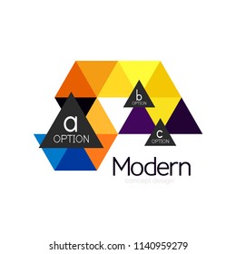 Triangle shape design abstract business logo icon design. Company logotype branding emblem idea. Vector illustration