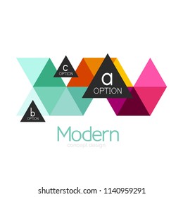 Diseño de formas triangulares diseño de iconos abstractos del logotipo de negocios. Idea del emblema de marca de logotipo de empresa. Ilustración del vector