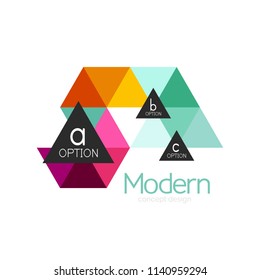 Triangle shape design abstract business logo icon design. Company logotype branding emblem idea. Vector illustration