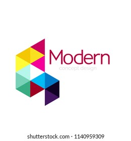 Triangle shape design abstract business logo icon design. Company logotype branding emblem idea. Vector illustration