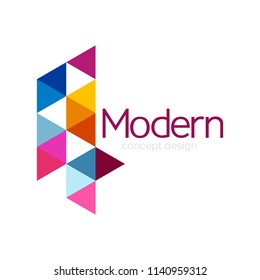 Triangle shape design abstract business logo icon design. Company logotype branding emblem idea. Vector illustration