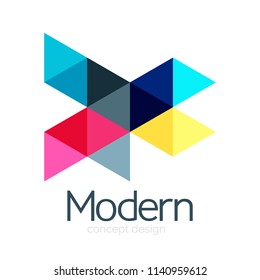 Triangle shape design abstract business logo icon design. Company logotype branding emblem idea. Vector illustration