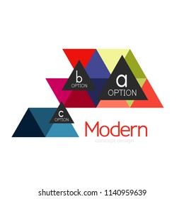 Projeto de forma triangular design abstrato ícone de logotipo de negócios. Ideia do emblema da marca de logotipo da empresa. Ilustração vetorial