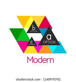 Triangle shape design abstract business logo icon design. Company logotype branding emblem idea. Vector illustration