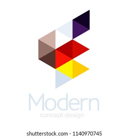 Diseño de formas triangulares diseño de iconos abstractos del logotipo de negocios. Idea del emblema de marca de logotipo de empresa. Ilustración del vector