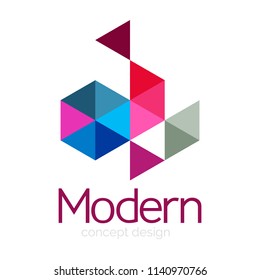Triangle shape design abstract business logo icon design. Company logotype branding emblem idea. Vector illustration