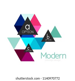 Triangle shape design abstract business logo icon design. Company logotype branding emblem idea. Vector illustration