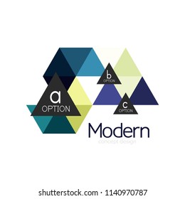 Triangle shape design abstract business logo icon design. Company logotype branding emblem idea. Vector illustration