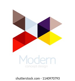Triangle shape design abstract business logo icon design. Company logotype branding emblem idea. Vector illustration