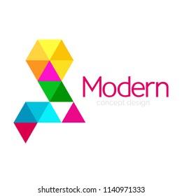 Triangle shape design abstract business logo icon design. Company logotype branding emblem idea. Vector illustration
