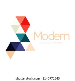 Diseño de formas triangulares diseño de iconos abstractos del logotipo de negocios. Idea del emblema de marca de logotipo de empresa. Ilustración del vector