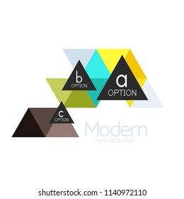 Triangle shape design abstract business logo icon design. Company logotype branding emblem idea. Vector illustration