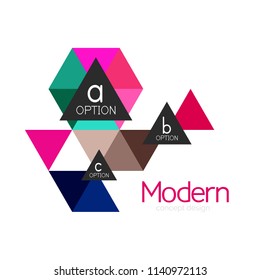 Triangle shape design abstract business logo icon design. Company logotype branding emblem idea. Vector illustration