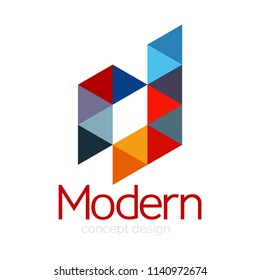 Triangle shape design abstract business logo icon design. Company logotype branding emblem idea. Vector illustration