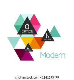 Triangle shape design abstract business logo icon design. Company logotype branding emblem idea. Vector illustration