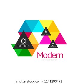 Triangle shape design abstract business logo icon design. Company logotype branding emblem idea. Vector illustration