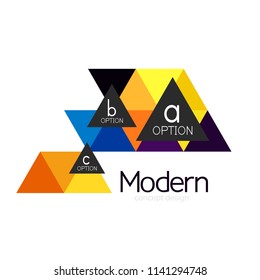 Triangle form Design abstrakte Business Logo Symbol Design. Firmenlogotype-Branding-Emblem-Idee. Vektorgrafik