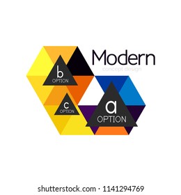 Triangle shape design abstract business logo icon design. Company logotype branding emblem idea. Vector illustration