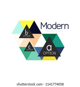 Triangle shape design abstract business logo icon design. Company logotype branding emblem idea. Vector illustration