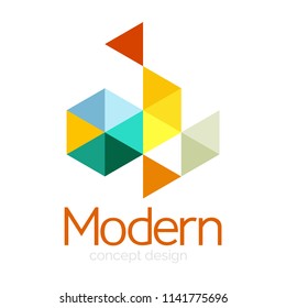 Diseño de formas triangulares diseño de iconos abstractos del logotipo de negocios. Idea del emblema de marca de logotipo de empresa. Ilustración del vector