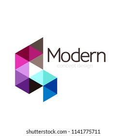 Diseño de formas triangulares diseño de iconos abstractos del logotipo de negocios. Idea del emblema de marca de logotipo de empresa. Ilustración del vector