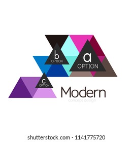 Triangle shape design abstract business logo icon design. Company logotype branding emblem idea. Vector illustration