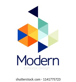 Diseño de formas triangulares diseño de iconos abstractos del logotipo de negocios. Idea del emblema de marca de logotipo de empresa. Ilustración del vector