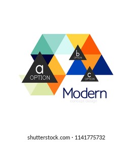 Triangle shape design abstract business logo icon design. Company logotype branding emblem idea. Vector illustration