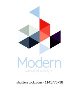 Triangle shape design abstract business logo icon design. Company logotype branding emblem idea. Vector illustration