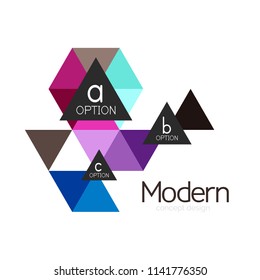 Diseño de formas triangulares diseño de iconos abstractos del logotipo de negocios. Idea del emblema de marca de logotipo de empresa. Ilustración del vector